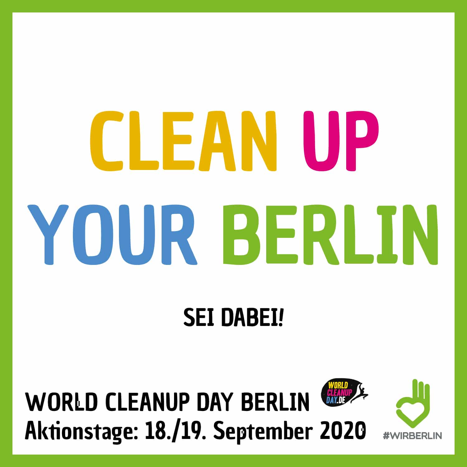 Logo Aktionstag 2020 mit dem Titel "Clean up your Berlin"