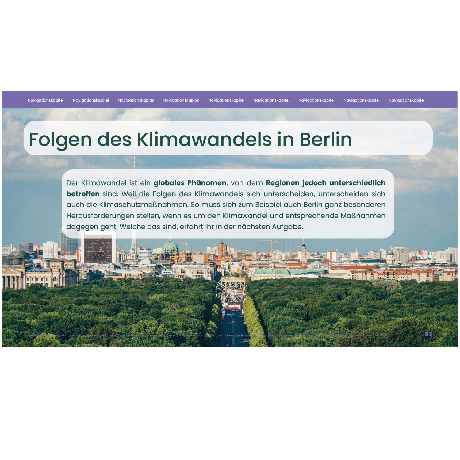 wirBOX Umweltbildung für Lehrkräfte wirBERLIN und EAB, Lernreise Gutes Klima